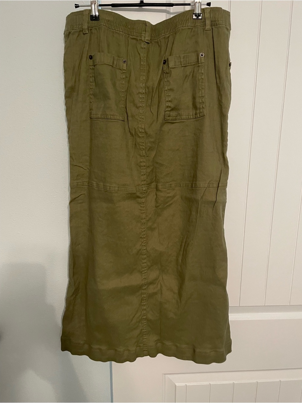 Nicole Miller Olive Green Maxi Straight Skirt - Picture 5 of 7